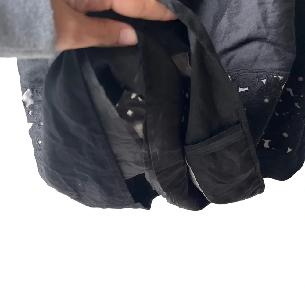 Kate Spade Black Sleeveless Lace Panel Fit and Flare Dress, Size: 6 - Picture 7 of 10